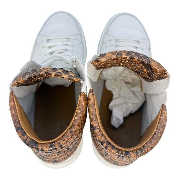 Gucci Python Skin High Top Sneakers GG White Brown CLEAN Logo Mens Size 9.5 ~ 10 - Picture 9 of 14